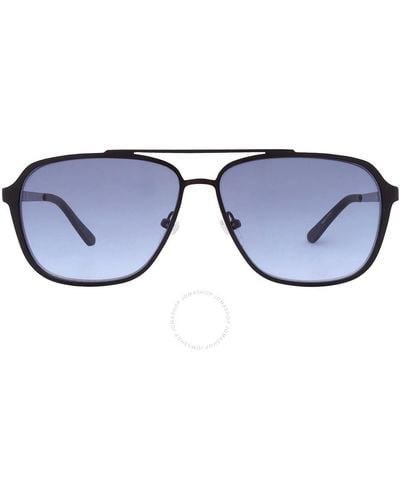 Guess Factory Blue Gradient Navigator Sunglasses Gf0184 02w 60 - Metallic