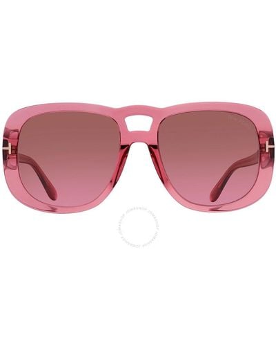 Tom Ford Billie Brown Gradient Square Sunglasses - Pink