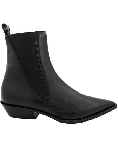 Burberry Grampian Leather Point-toe Chelsea Boots - Black