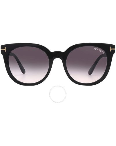 Tom Ford Smoke Gradient Oval Sunglasses Ft1109 01b 53 - Multicolor