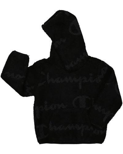 Champion Boys Micro Fleece Logo Hoodie - Black