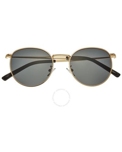 Simplify Gold Tone Round Sunglasses - Brown