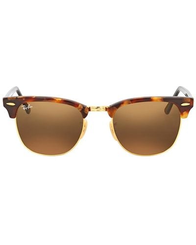 Ray-Ban Clubmaster Fleck Classic B-15 Square Sunglasses Rb3016 1160 - Brown
