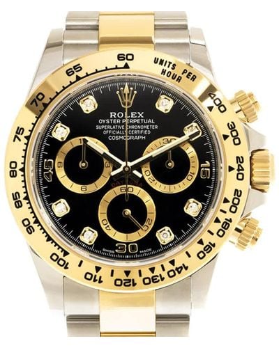 Rolex Cosmograph Daytona Chronograph Automatic Diamond Black Dial Watch - Metallic