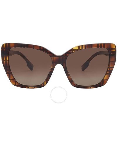 Burberry Tamsin Polarized Gradient Brown Butterfly Sunglasses Be4366 3982t5 55