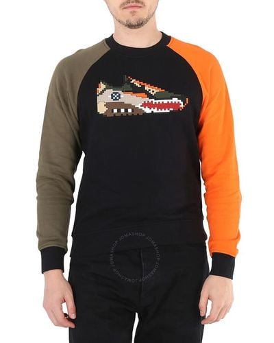 Mostly Heard Rarely Seen 8-bit Falcon Crewneck Tri-colour Sweatshirt - Black