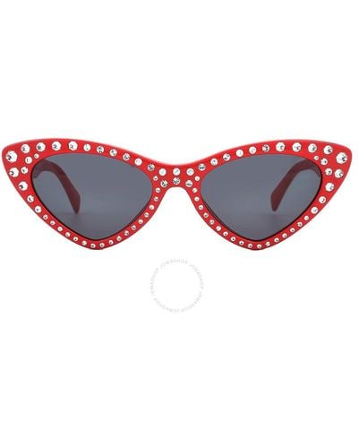 Moschino Gray Cat Eye Sunglasses Mos006/s/str 0c9a/ir 52 - Red