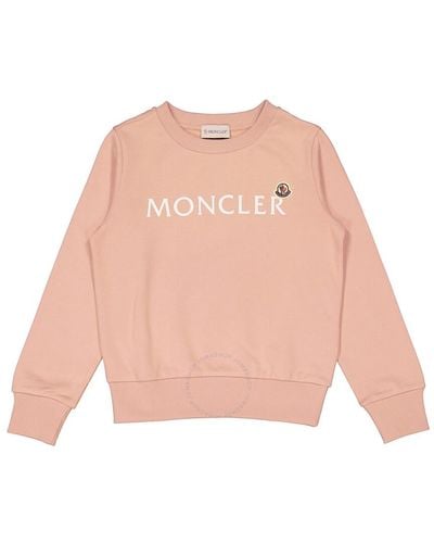 Moncler Kids Pastel Cotton Logo Sweatshirt - Pink