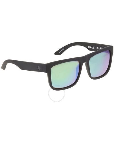 Spy Discord Hd Plus Bronze With Green Spectra Mirror Square Sunglasses 673119374861 - Blue
