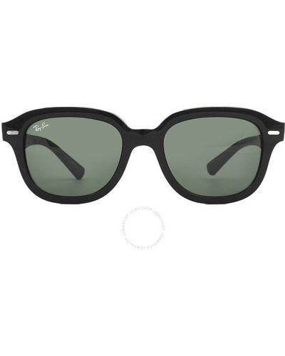 Ray-Ban Erik Green Square Sunglasses Rb4398 901/31 53 - Black