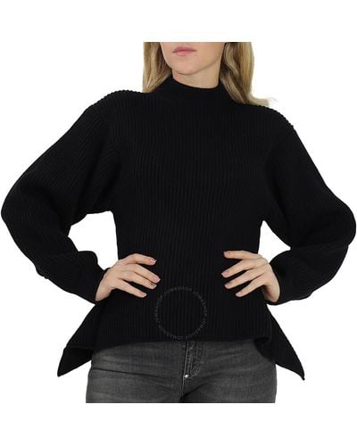 Alaïa High-neck Rib Knit Sweater - Black