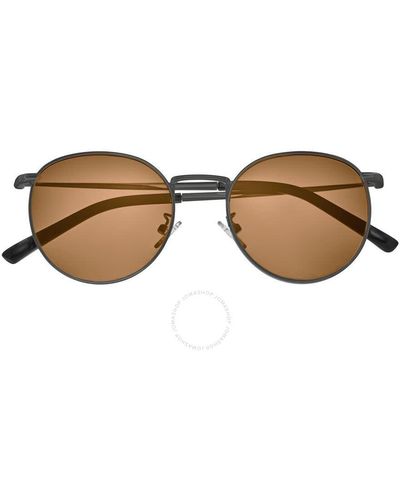 Simplify Gunmetal Round Sunglasses - Brown