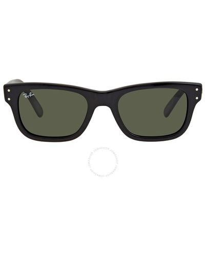 Ray-Ban Burbank Green Rectangular Sunglasses - Brown