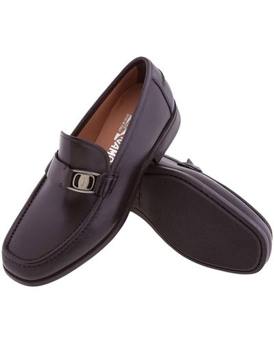 Ferragamo Nilo Leather Loafers - Purple