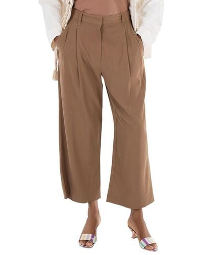 3.1 Phillip Lim Khaki Cropped Straight Tailored Trousers - Brown