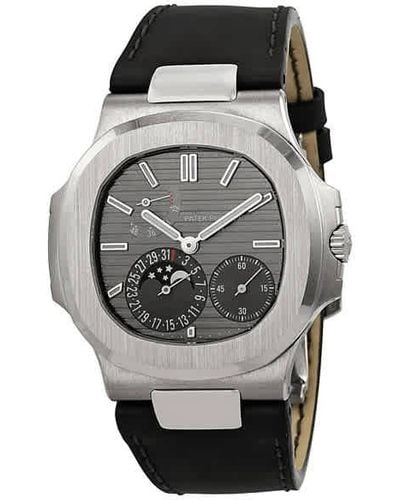 Patek Philippe Nautilus Automatic Moonphase Slate Grey Dial Watch 5712g/001 - Metallic