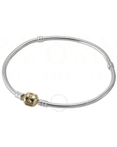 PANDORA Sterling Silver Bracelet With 14k Gold Snap Clasp - 590702-hg-18 - 18cm - 7.1" - Metallic