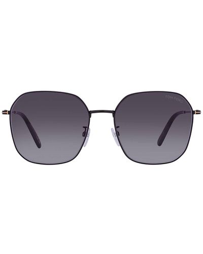 Tom Ford Grey Gradient Square Sunglasses - Purple