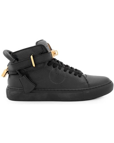 Buscemi High-top 100 Alce Belted Leather Sneakers - Black