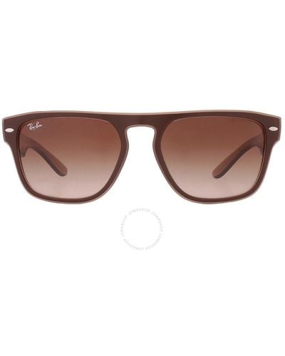 Ray-Ban Brown Gradient Square Sunglasses Rb4407 673113 57