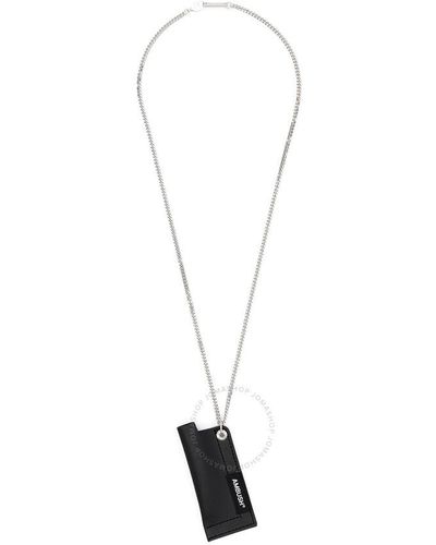 Ambush Er Leather Lighter Case Necklace - Metallic