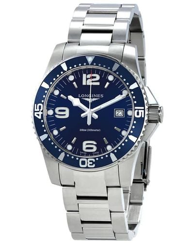 Longines Hydroconquest Blue Dial Watch L37404966 - Metallic