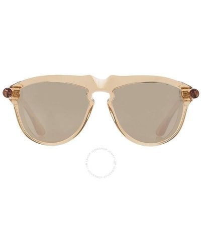 Burberry Light Brown Mirrored Gold Pilot Sunglasses Be4417u 40635a 58 - Natural