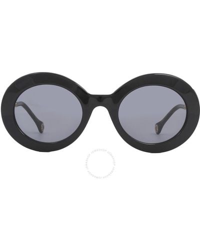 Carolina Herrera Grey Round Sunglasses Ch 0020/s 0807/ir 51 - Black