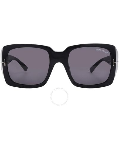 Tom Ford Ryder Smoke Square Sunglasses Ft1035-n 01a 51 - Black