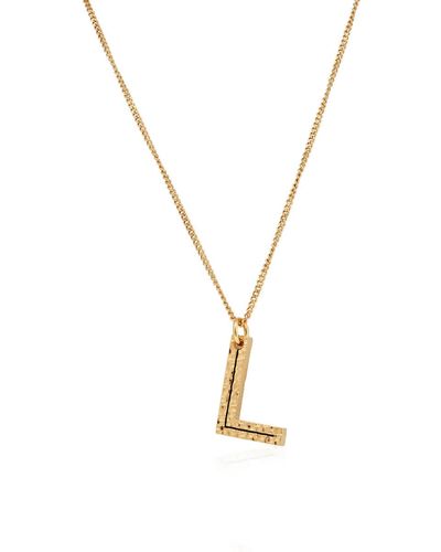 Burberry Light Gold Alphabet 'l' Charm Gold Plate Necklace - Metallic