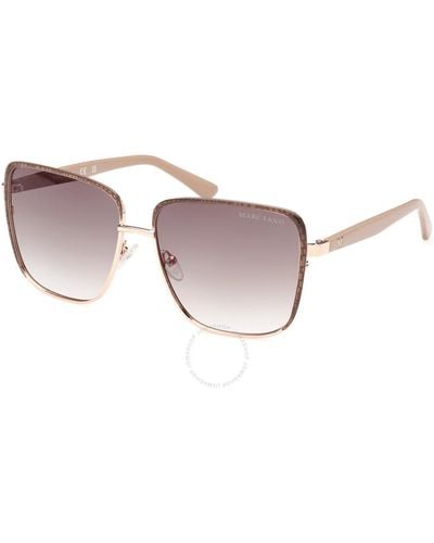 Guess Brown Gradient Butterfly Sunglasses Gm0825 28f 60 - Multicolour