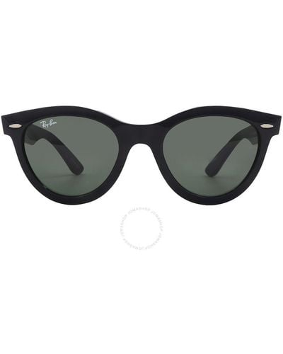 Ray-Ban Wayfarer Way Green Round Sunglasses Rb2241 901/31 51 - Black
