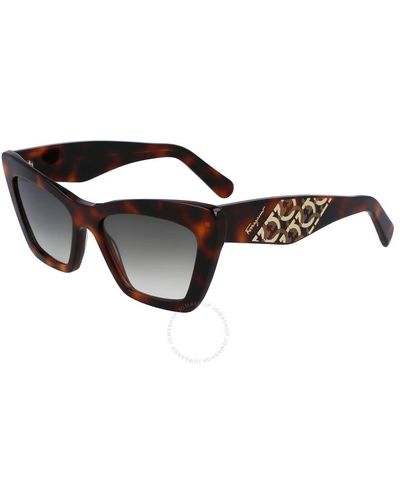 Ferragamo Grey Gradient Cat Eye Sunglasses Sf1081se 214 55 - Black