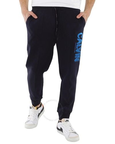 Calvin Klein Cotton-blend Logo Sweat Pants - Blue