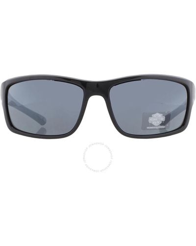 Harley Davidson Smoke Mirror Wrap Sunglasses Hd0671s 01c 63 - Grey