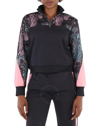 Fila Desma Cropped Half Zip Sweatshirt - Black
