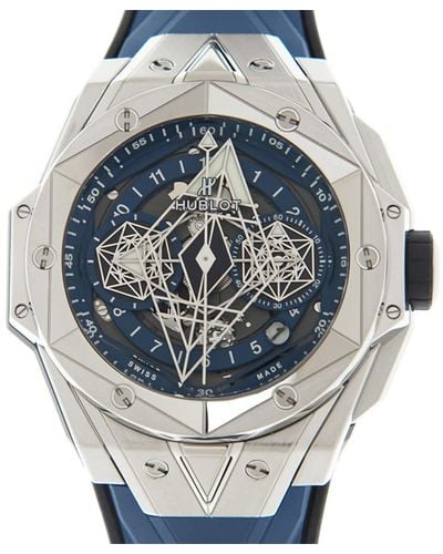 Hublot Big Bang Sang Bleu Ii Titanium Chronograph Automatic Blue Dial Watch 0 - Metallic