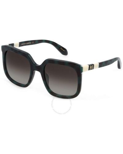 Carolina Herrera Gray Gradient Square Sunglasses Shn627m 0921 54 - Black