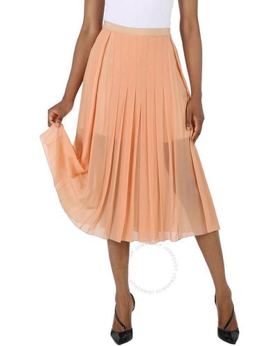 Chloé Dusty Coral Pleated Midi Skirt - Pink