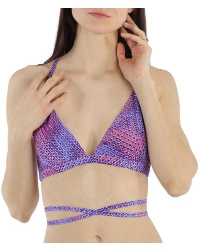 Isabel Marant Solange Printed Bikini Top - Purple