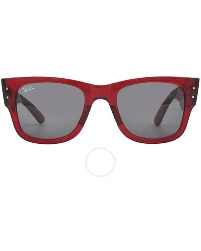 Ray-Ban Mega Wayfarer Bio Based Dark Grey Square Sunglasses Rb0840s 6679b1 51 - Red