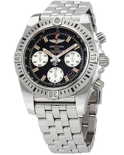 Breitling Chronomat 41 Airborne Chronograph Automatic Chronometer Black Dial Watch -378a - Metallic