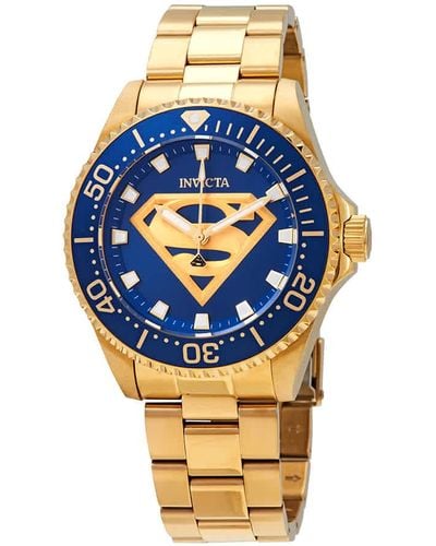 INVICTA WATCH Dc Comics Superman Quartz Blue Dial Watch - Metallic