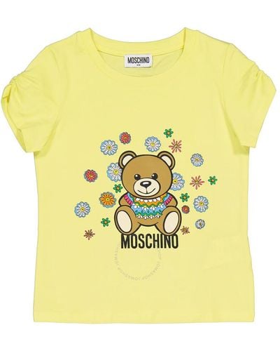 Moschino Girls Lemon Logo-print Cotton T-shirt - Yellow