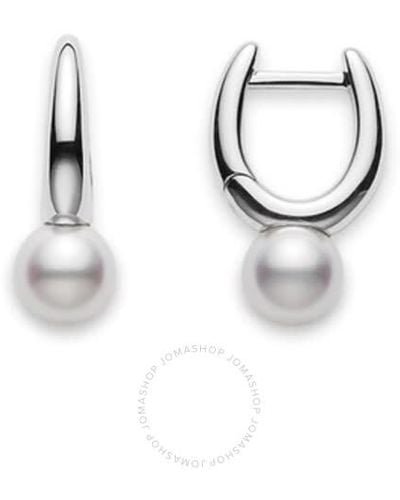 Mikimoto Classic Elegance Akoya Cultured Pearl Hoop Earrings - Metallic