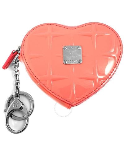 MCM Heart Coin Pouch Charm Wallet - Pink