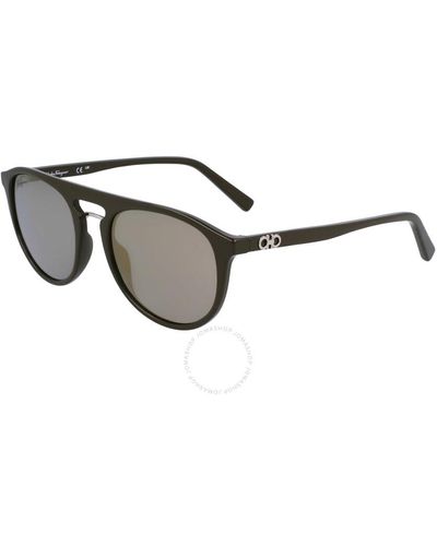Ferragamo Grey Oval Sunglasses Sf1090s 324 54 - Black