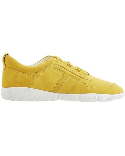 Tod's Suede Lace-up Low-top Sneakers - Yellow