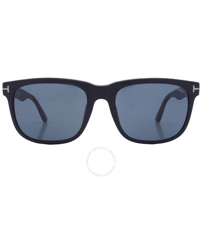 Tom Ford Stephenson Dark Teal Square Sunglasses Ft0775 02n 56 - Blue
