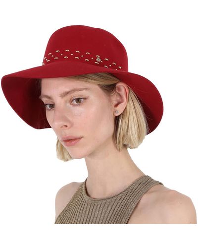 Maison Michel New Kendall Chinese Canotier Hat - Red